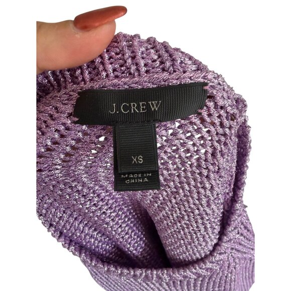 J CREW Holiday Purple Metallic Crewneck Sweater Size XS - Picture 9 of 9